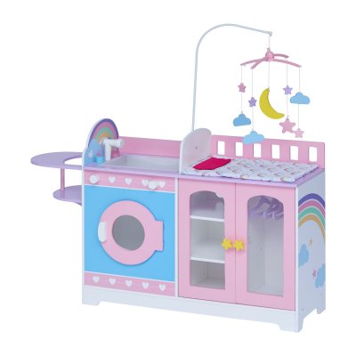 TEAMSON Olivias Little World Station &agrave; Langer pour B&eacute;b&eacute; 6-en-1 Ensemble pour Poup&eacute;e Rose/Violet 