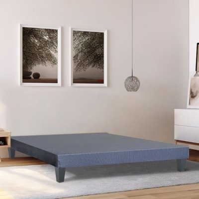 OLYMPE LITERIE  - Sommier tapissier kit Gris ciment 160x200 cm - Gris