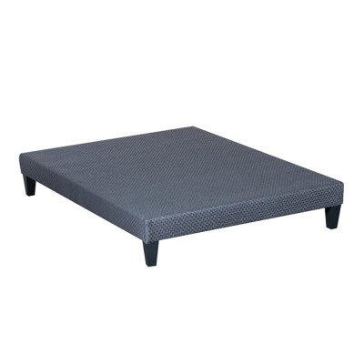 OLYMPE  Literie - Sommier tapissier kit Gris ciment 90x200 cm - Gris