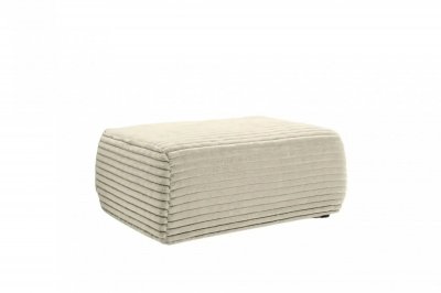 CASANOVA PARIS OLYMPE - Pouf en velours c&ocirc;tel&eacute; Beige 100x68x42 cm