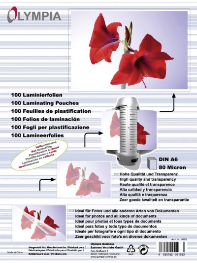 OLYMPIA  Laminating Pouches Din A6 80 Microns 100 Units Clair