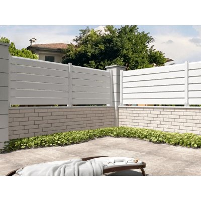 OMBRAZUR  - Cl&ocirc;ture Brise vue Blanc l 1911 x h 886 mm 6 lames