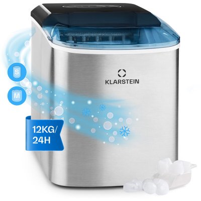 KLARSTEIN On-the-rocks machine &agrave; gla&ccedil;ons led 12kg / 24h r&eacute;servoir 2,1l inox