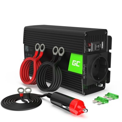 GREEN CELL Onduleur de voiture de tension 12V &agrave; 230V, onde sinuso&iuml;dale pure 300W