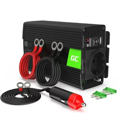 GREEN CELL Onduleur de voiture de tension 24V &agrave; 230V, onde sinuso&iuml;dale pure de 500W