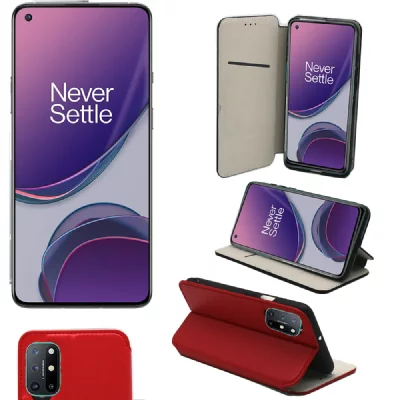 XEPTIO OnePlus 8T 5G Etui / Housse pochette protection rouge - Neuf