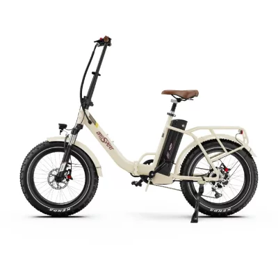 ONESPORT  OT16 MAX V&eacute;lo &Eacute;lectrique 500W 48V18AH 20 pouces freins &agrave; disque beige