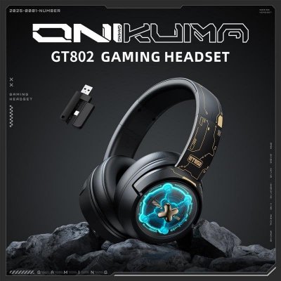 ONIKUMA  GT802 Casque Sans fil et filaire Arceau Gaming Bluetooth Noir