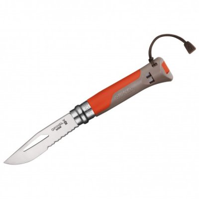 OPINEL  N&deg;08 Outdoor Rouge,Argent&eacute; 8.5 cm