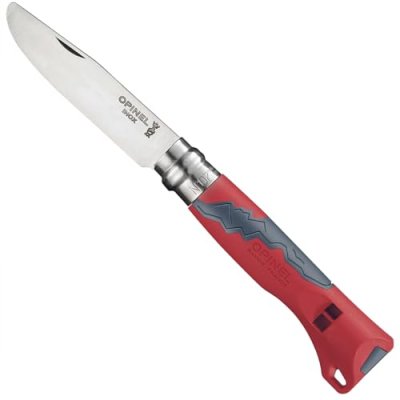 OPINEL  - Outdoor Junior Virobloc - Couteau taille 7,5 cm, gris/rouge