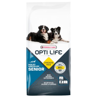 OPTI LIFE  Chien Senior Medium/Maxi, Poulet & Riz 2 x 12,5 kg