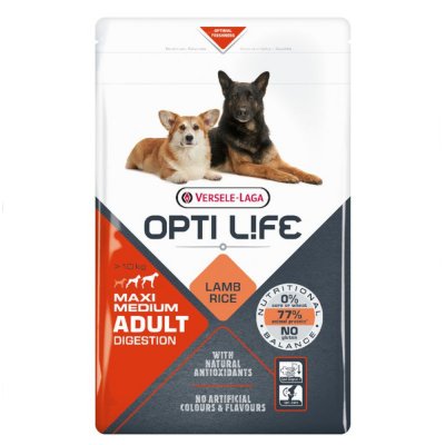 OPTI LIFE  Digestion Adult Medium & Maxi - lot % : 2 x 12,5 kg