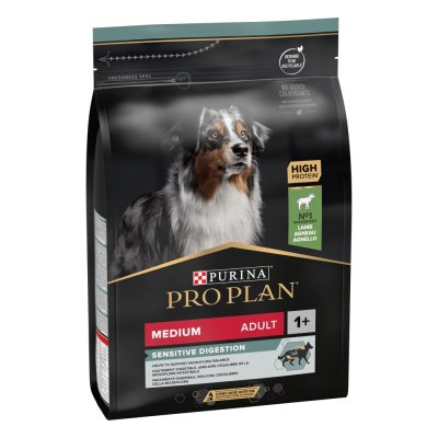 PRO PLAN Optidigest Medium Adult Sensitive Digestion &agrave; l'Agneau & Riz 3 Kg 