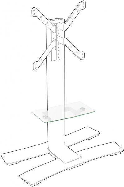ERARD Option Tablette Verre  Pro Pour Colonne Will Blanche