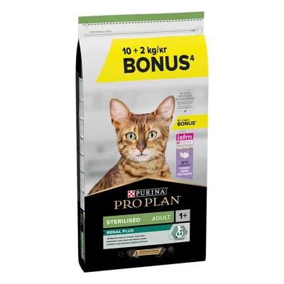 PURINA Optirenal Sterilised Adult &agrave; la Dinde 10+2 KG Pro Plan