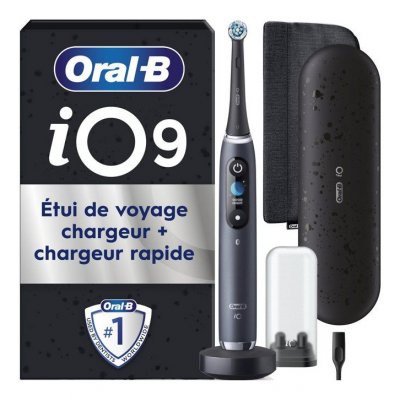 ORAL B Oral-B iO9 - Brosse &agrave; dents &eacute;lectrique Noir Onyx - Smart Adapt - 2 embouts