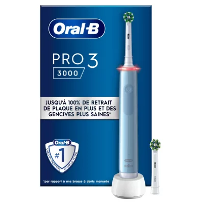 ORAL-B  - pro 3 - bleue - brosse &agrave; dents &eacute;lectrique