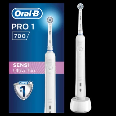 ORAL-B  Pro 700 SensiClean - Brosse &agrave; dents - bleu clair/blanc 