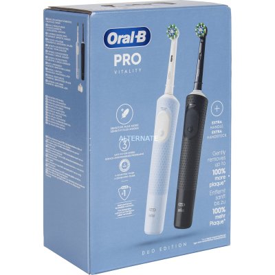 BRAUN Oral-B Vitality Pro Duo Adulte Brosse &agrave; dents rotative oscillante Noir, Bleu, Blanc 