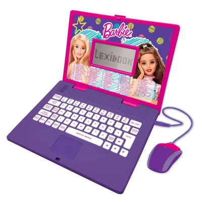 LEXIBOOK Ordinateur &eacute;ducatif bilingue Barbie &middot; 124 Activit&eacute;s en Anglais / Fran&ccedil;ais rose