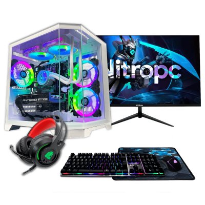 NITROPC Ordinateur Gamer  Pack Avanc&eacute; AMD Ryzen 7 5800X 16Go DDR4 Blanc