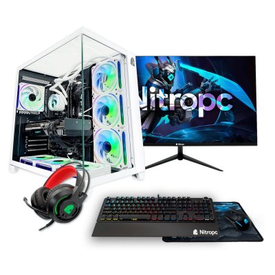 NITROPC Ordinateur Gamer  Pack Extr&ecirc;me 27'' AMD Ryzen 7 5800X 32 Go RAM Blanc