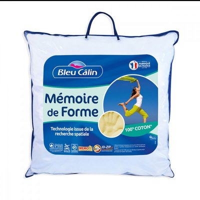 UNIVERS DECOR Oreiller &Agrave; M&eacute;moire De Forme 60 X 60 Cm "M&eacute;mofil" Bleu Cabeige