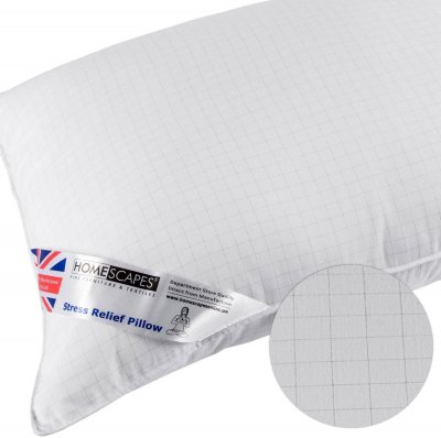HOMESCAPES Oreiller anti-stress en microfibre et fibres de carbone Extra, 50 x 75 cm