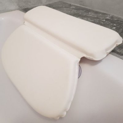 VIVEZEN Oreiller de bain avec ventouses pour baignoire, Spa, Jacuzzi - Blanc - 