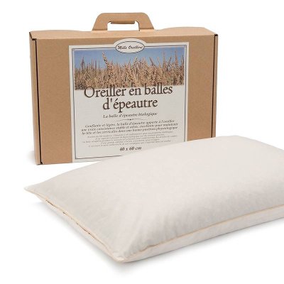 MILLE OREILLERS Oreiller en balles d'Epeautre Bio - 40 x 60 cm ()