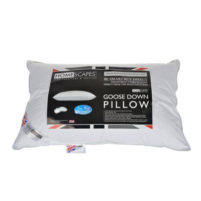 HOMESCAPES Oreiller en duvet d'oie ultra gonflant et moelleux, 50 x 75 cm