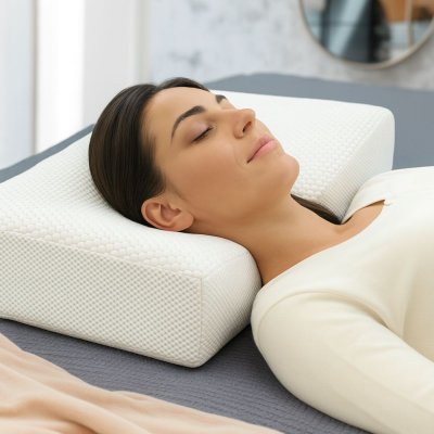 INPHYSIO Oreiller ergonomique Anti-Rides ERGO 65x40 cm oreiller Anti-Acouph&egrave;nes