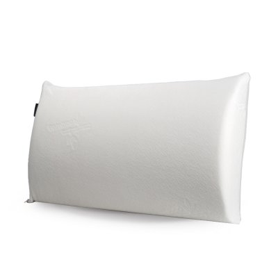LINNEA Oreiller nomade Visco-v&eacute;g&eacute;tal &agrave; m&eacute;moire de forme 60x33 - Blanc
