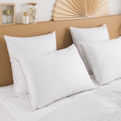 DUNLOPILLO Oreiller premium naturel anti-acariens ferme - 30% duvet - 50/70 -