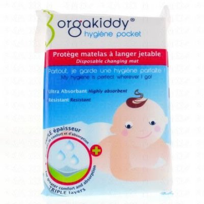 ORGAKIDDY  Prot&egrave;ge Matelas &agrave; Langer Jetable, 5 unit&eacute;s