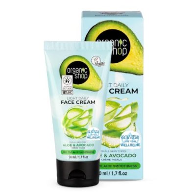 ORGANIC SHOP  Cr&egrave;me Visage Lissante Avocat & Alo&egrave;s 50 ml