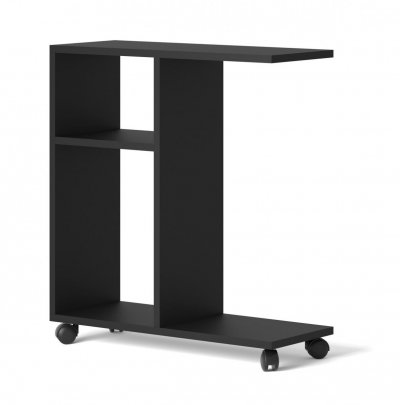 Organisateur de table basse TRASCO 1 noir mat sur roulettes