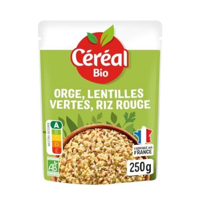 CéRéAL BIO Orge Lentilles Vertes, Riz Rouge Bio Cereal Bio - Le Sachet De 250g