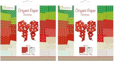 AVENUE MANDARINE Origami No&euml;l 20 x 20 cm - Pochette de 60 feuilles
