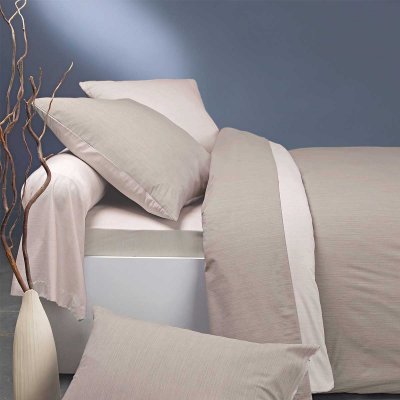 ORIGIN  Parure de lit en Bambou - 140x200 cm - Lin/Cr&egrave;me
