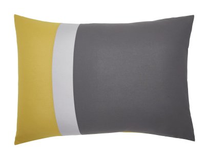 ORIGIN  Taie d'oreiller en Coton - 50 x 70 cm - Gris zinc et curry