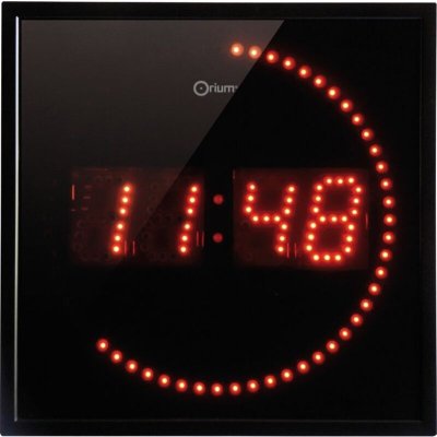 Orium - Horloge &agrave; led studio 2 en 1 - Led rouge - Aluminium - 220 v
