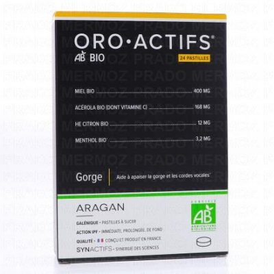 ARAGAN OROACTIFS&reg; BIO 24 Pastilles &agrave; sucer Gorge Synactifs