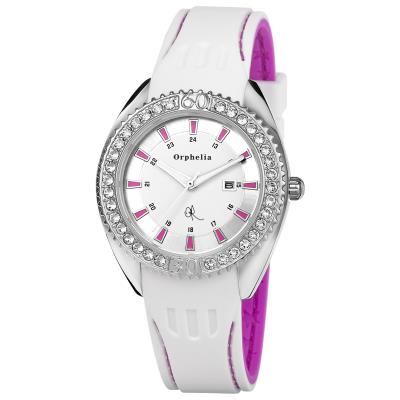 ORPHELIA  - Montre Femmes - Quartz - Analogique - Bracelet en Silicone - Blanc - 122-1711-71