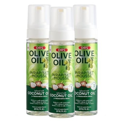 ORGANIC ROOT STIMULATOR ORS Olive Oil Hold and Shine WrapSet Mousse 2 x 200 ml