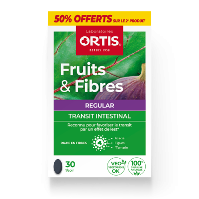 ORTIS  Fruits&Fibres Regular Transit Intestinal 2x30 Comprim&eacute;s