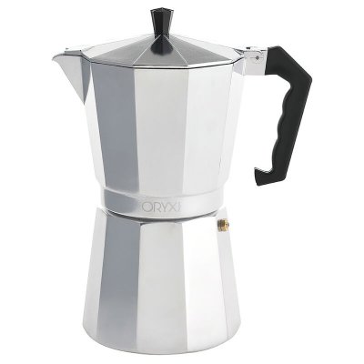 ORYX  Cafeti&egrave;re 12 Tasses, Aluminium, Argent, 18 x 27 x 14 cm