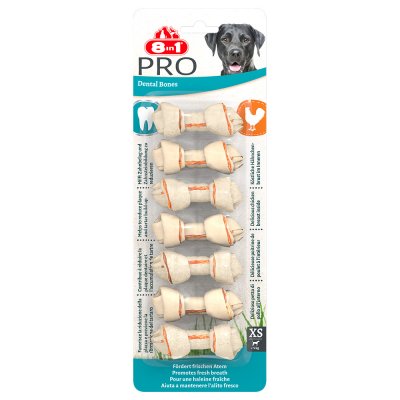8IN1 Os &agrave; m&acirc;cher au poulet 8 in 1 dental delight taille xs - 7 pi&egrave;ces