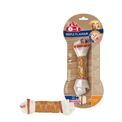 8IN1 Os &agrave; m&acirc;cher, L (85 g) Triple Flavour  Friandises pour chien : -15 % !