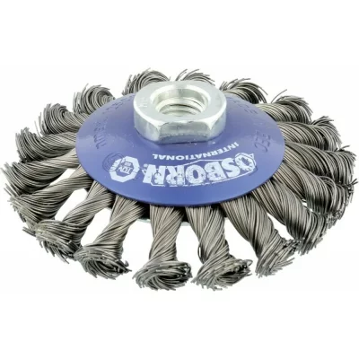 OSBORN  0002622151 M14100 Mm Braided Steel Conical Brush Bleu